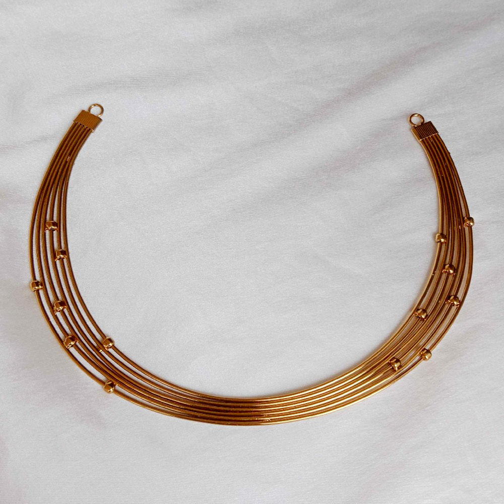 Handmade Brass Metal Jewellery Gold Collar Necklace